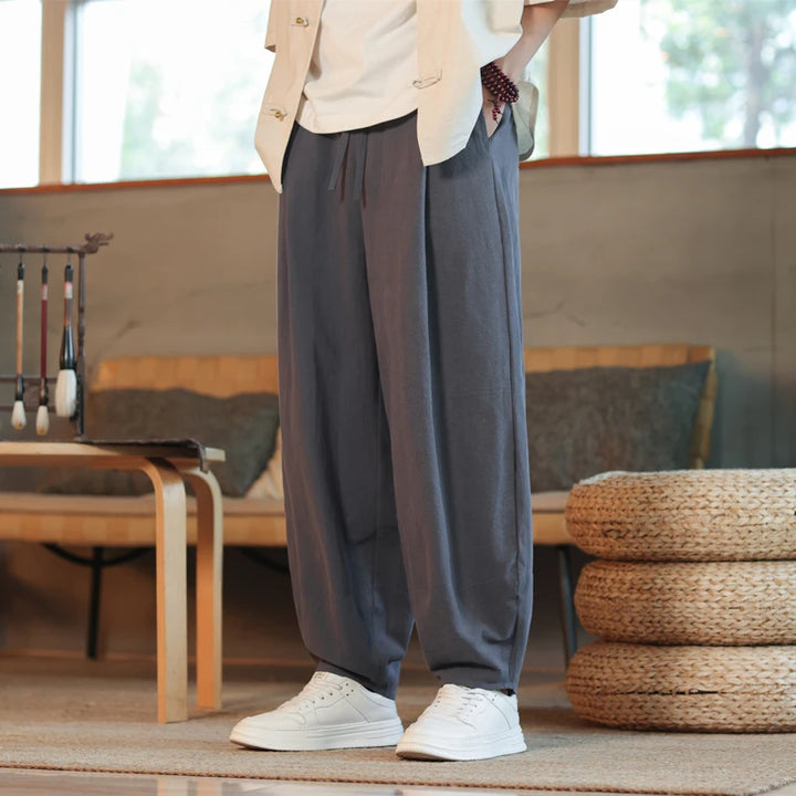 Pantalon Décontracté en Coton Style Japonais tendance