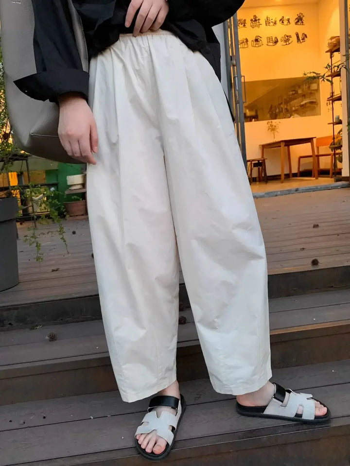 Pantalon Japonais Femme Décontracté Léger blanc