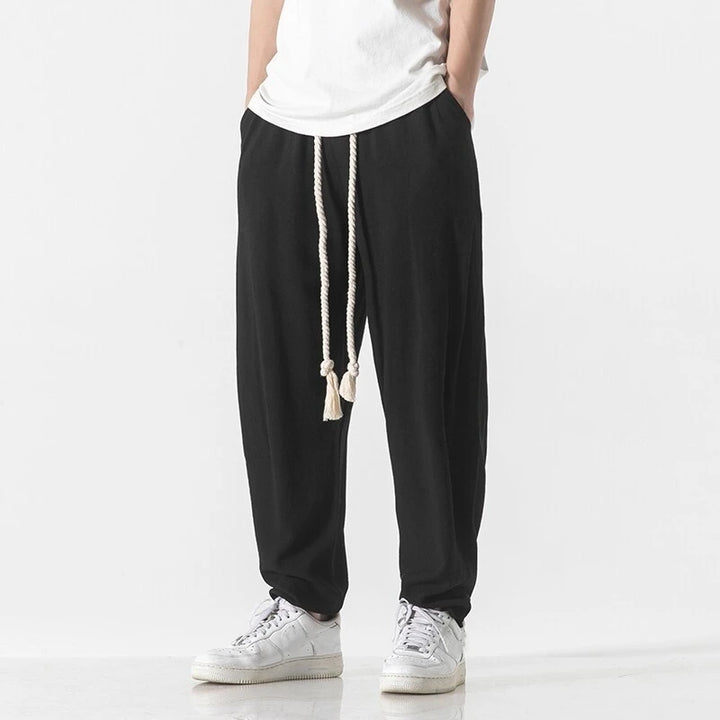 Pantalon Japonais Homme Léger et Respirant noir