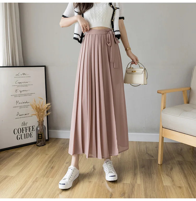 Pantalon Japonais Style Jupe Plissée léger