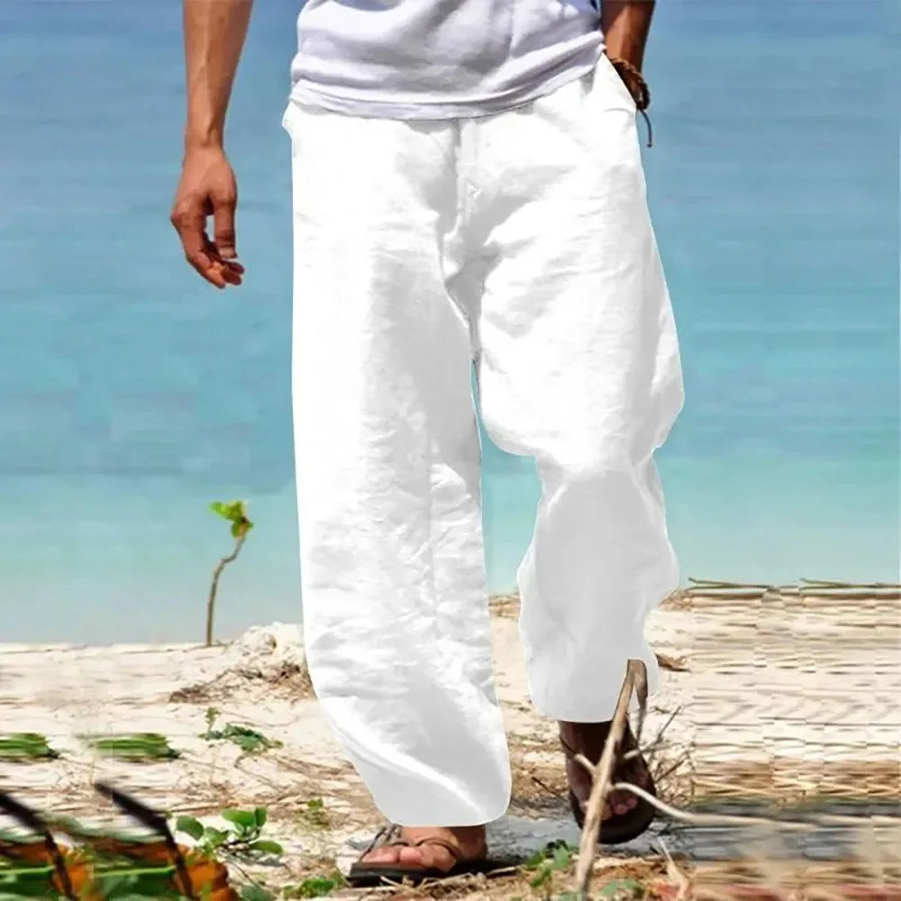 Pantalon Japonais de Plage Homme blanc