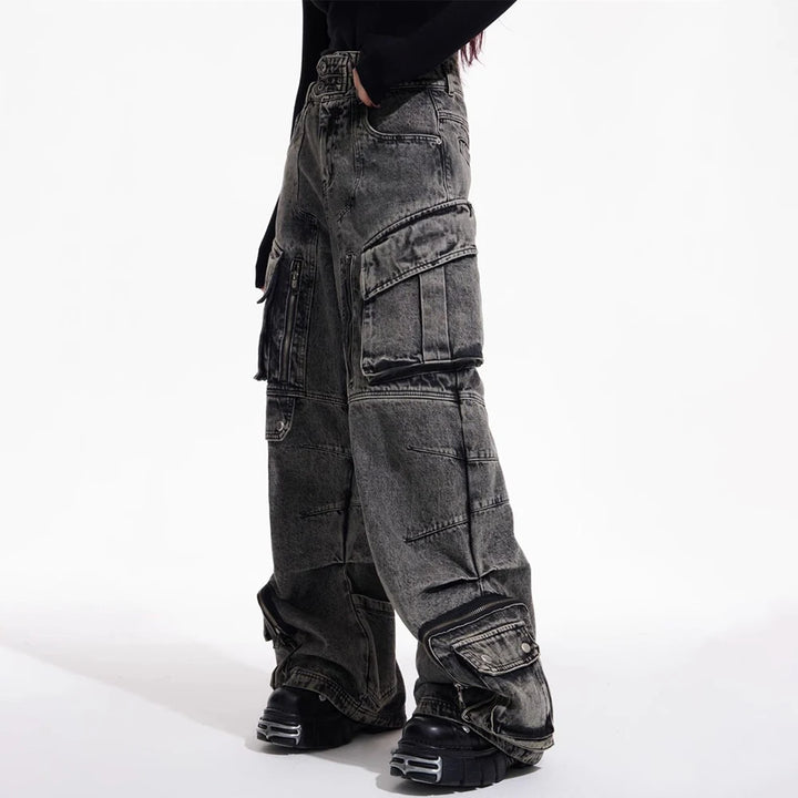 Pantalon Jean Cargo Japonais Femme à Poches de qualité