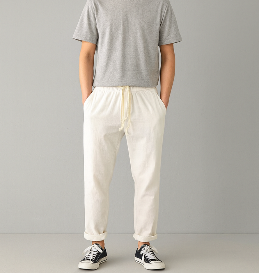 Pantalon Léger Homme en Lin Respirant