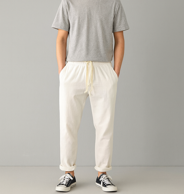 Pantalon Léger Homme en Lin Respirant