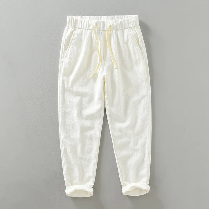 Pantalon Léger Homme en Lin Respirant blanc
