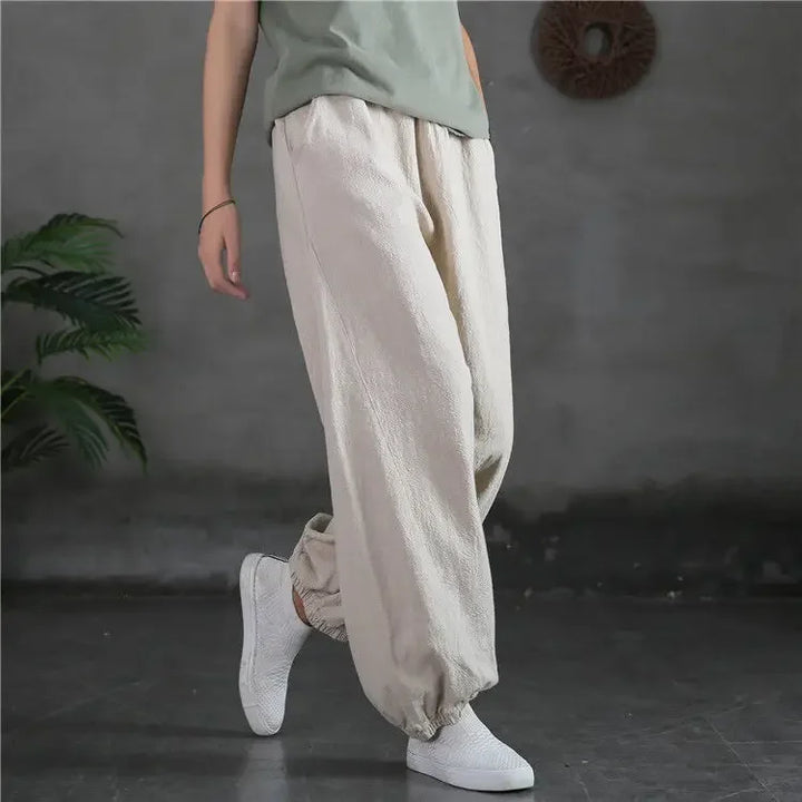 Pantalon Sarouel Vintage Femme beige