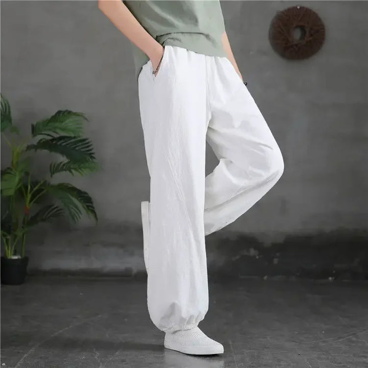 Pantalon Sarouel Vintage Femme blanc
