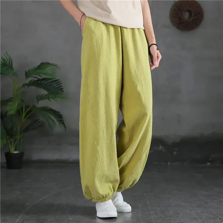 Pantalon Sarouel Vintage Femme jaune