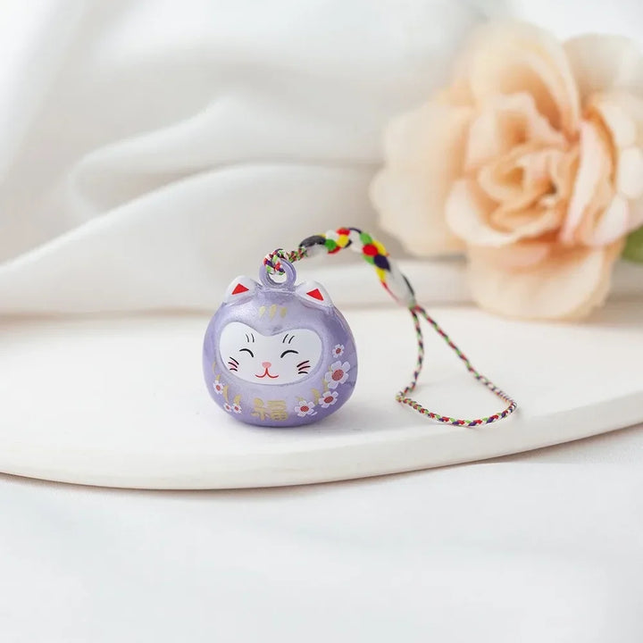 Porte-clés Chat Porte Bonheur Violet