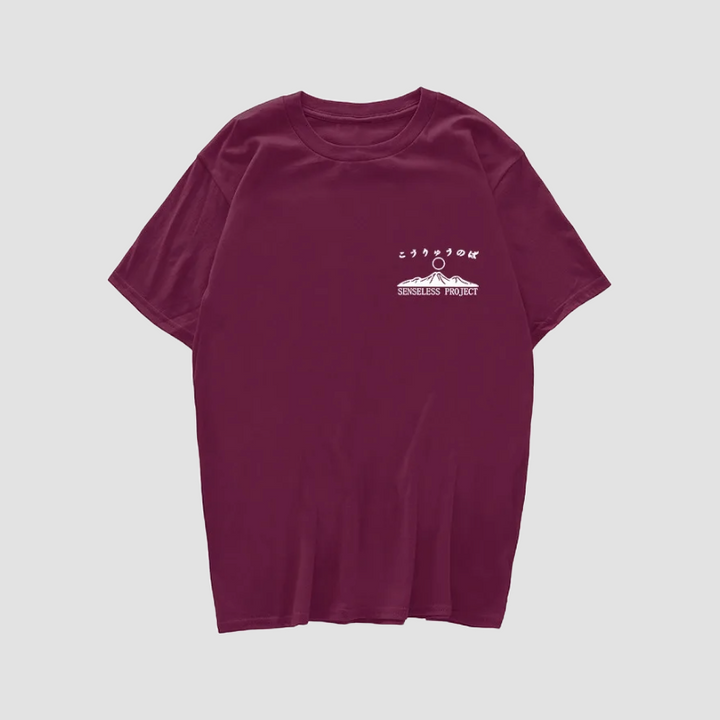 T-shirt Kanji Japonais bordeaux