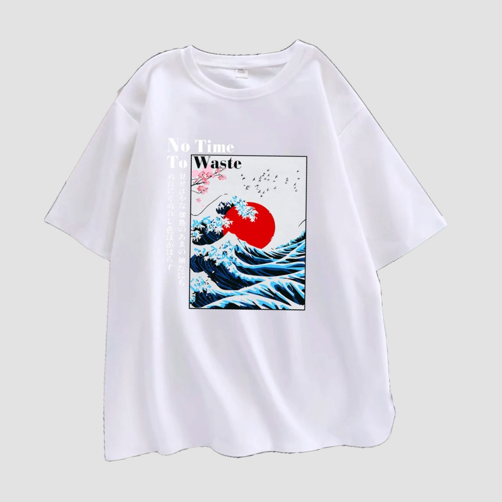 T-shirt Style Japonais Femme Blanc
