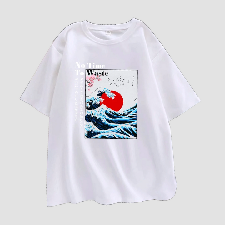 T-shirt Style Japonais Femme Blanc