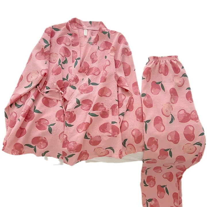Pyjama Japonais Femme Rose léger