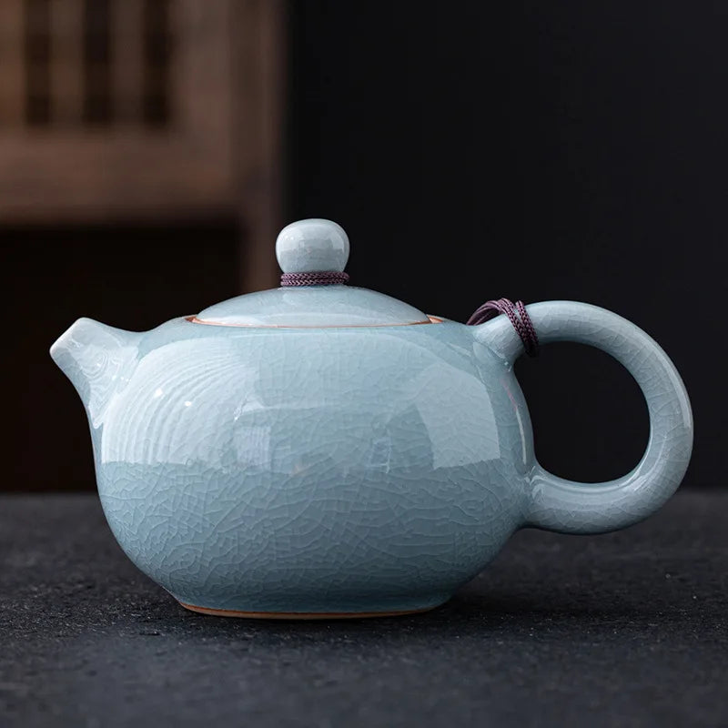 Théière Japonaise Effet Glacé Bleu clair