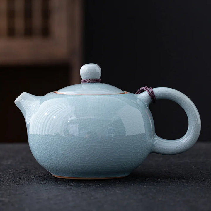 Théière Japonaise Effet Glacé Bleu clair