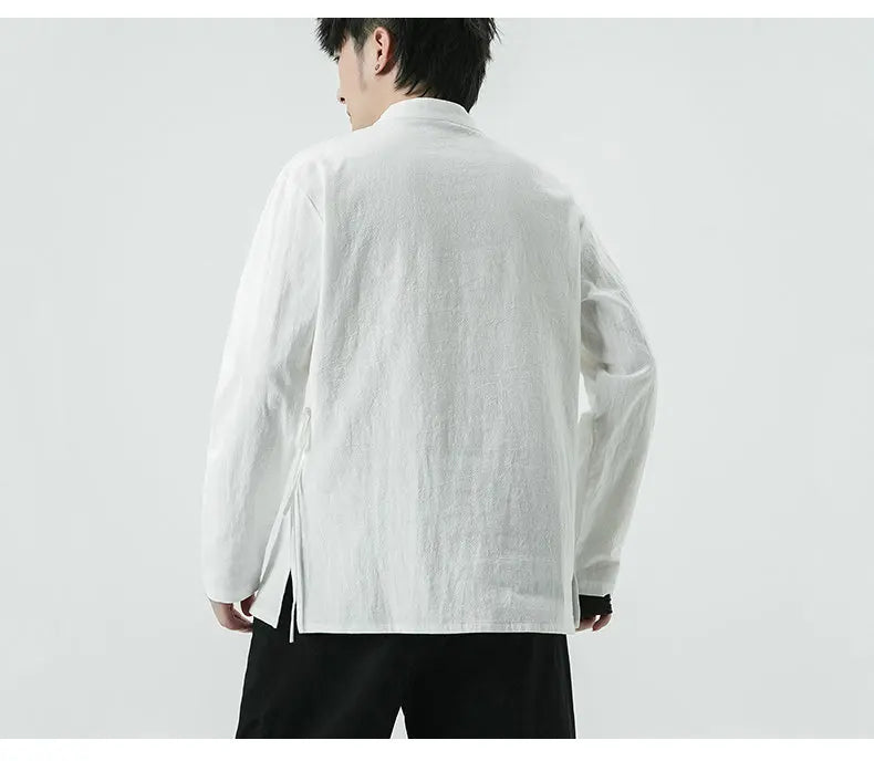 Veste Kimono Homme Hanfu Blanc