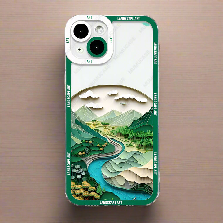 Coque de Téléphone Paysage Japonais vert