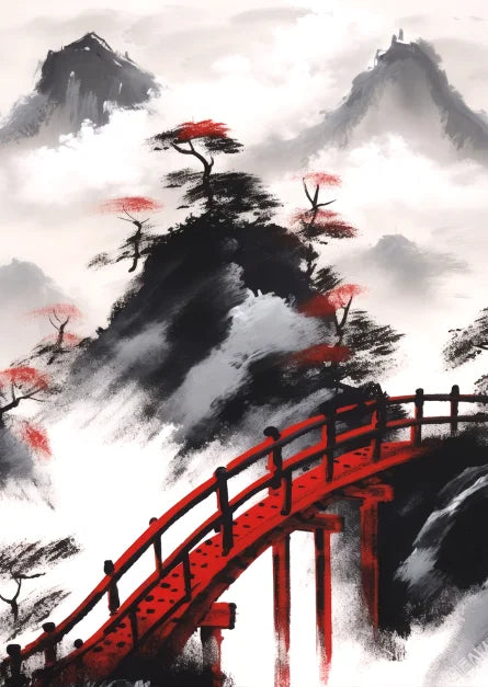 Affiche Japonaise Motif Pont