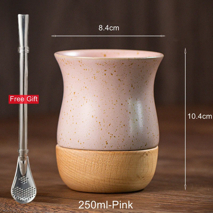 Tasse japonaise base en bois