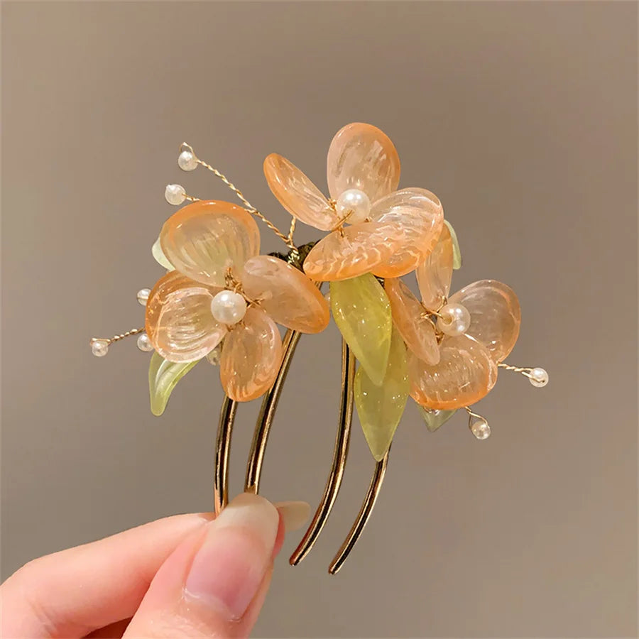 Japanese floral hairpin