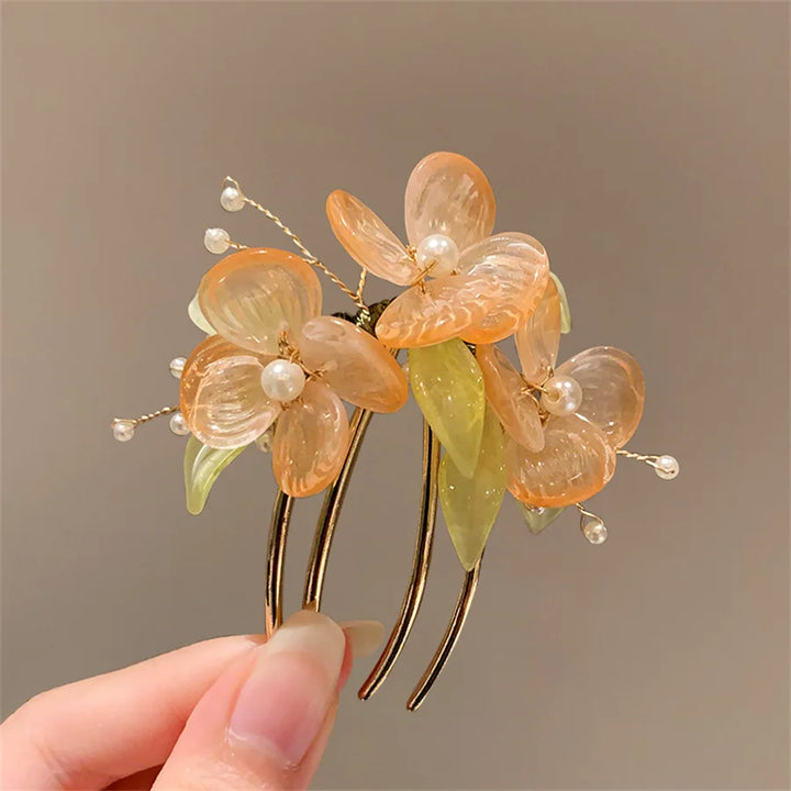 Japanese floral hairpin