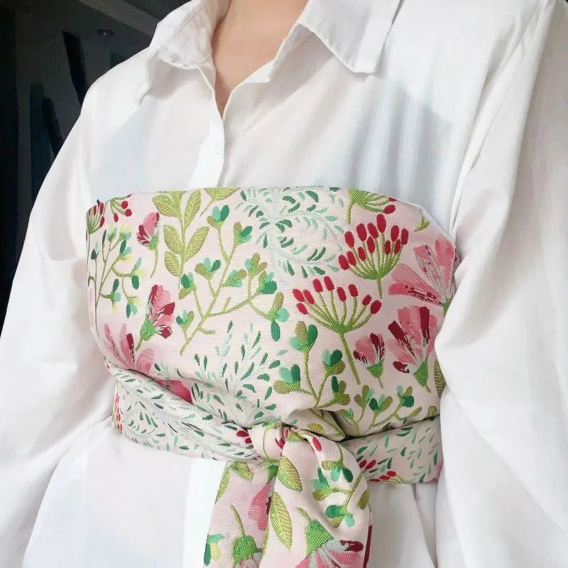 Ceinture obi fleurie