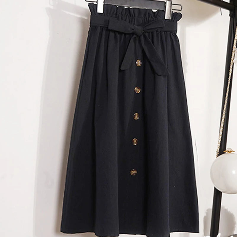 Jupe Japonaise Boutonnée Noir