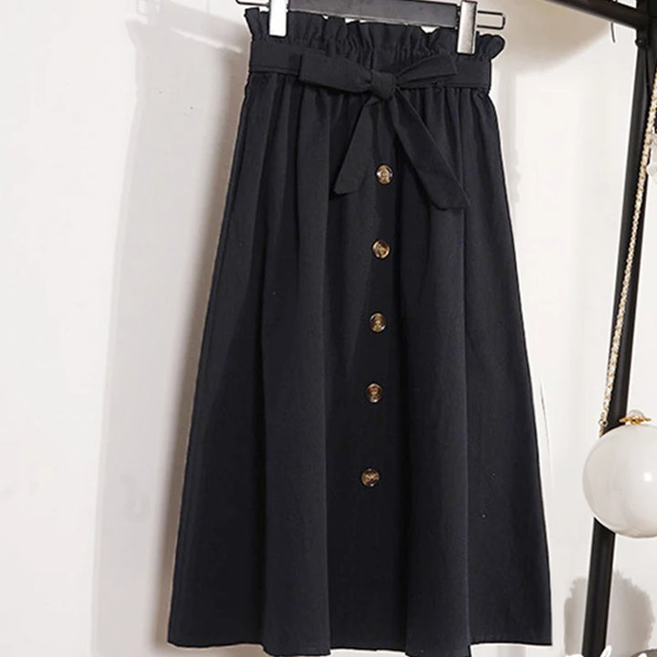 Jupe Japonaise Boutonnée Noir