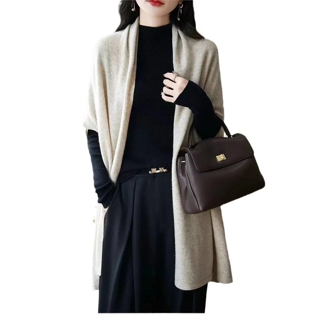 veste kimono femme en laine beige