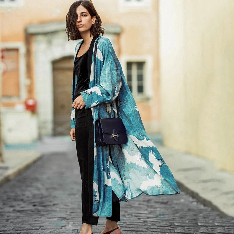 Kimono Léger Femme Grues