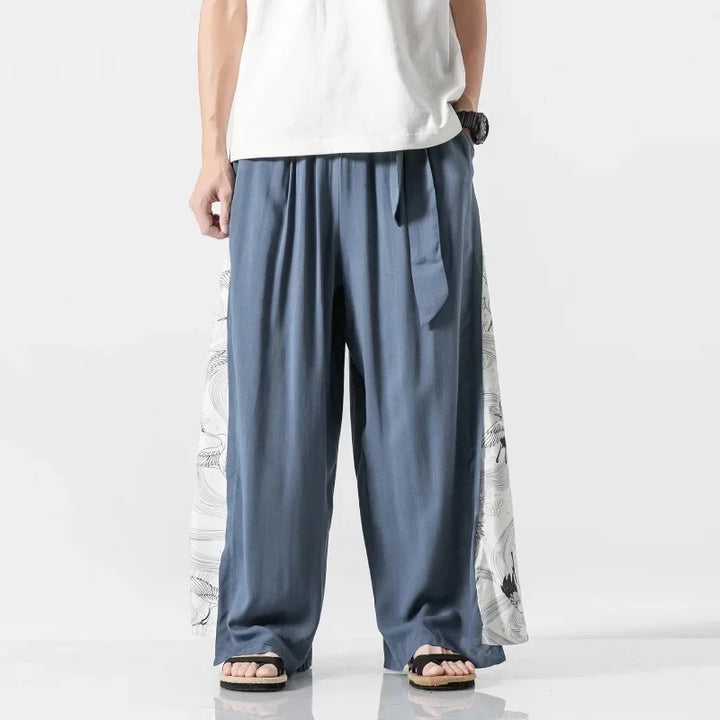 Pantalon Japonais Ample Bleu