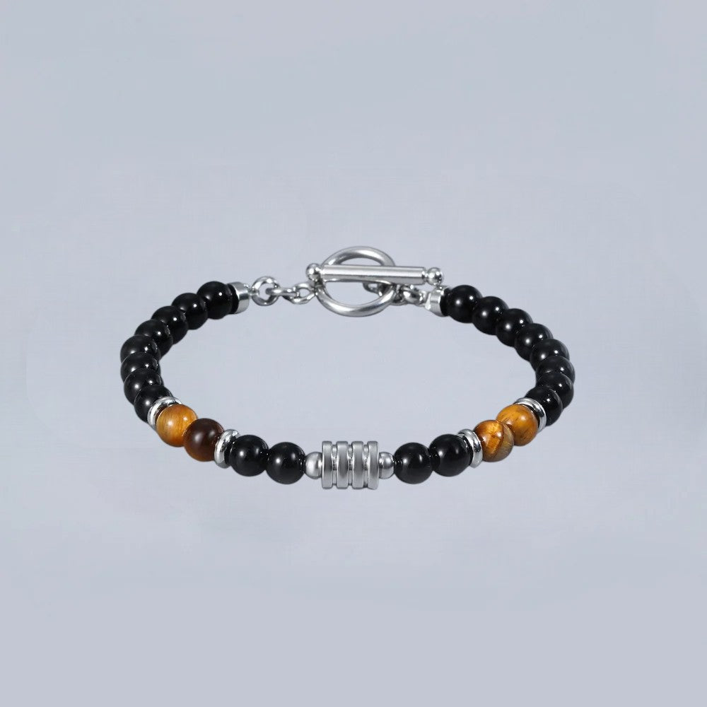 Armband aus japanischen Achat- und Tigerauge-Perlen