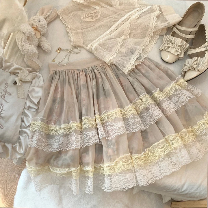 Mini Jupe Japonaise Lolita Beige