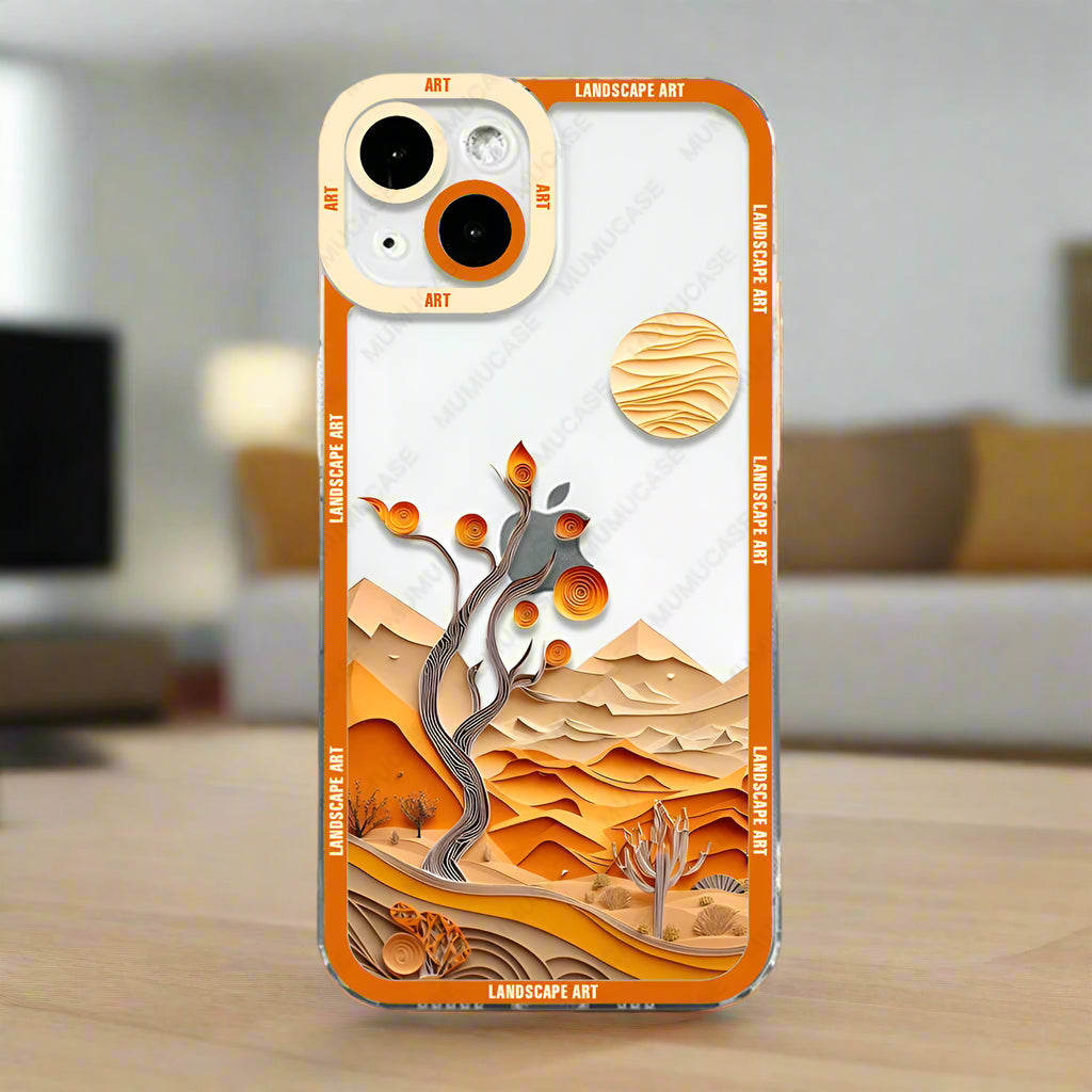 Coque de Téléphone Paysage Japonais orange