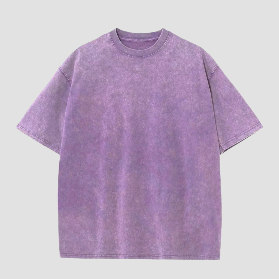 T-shirt Japonais Oversize Délavé Violet