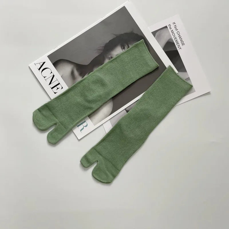 Chaussettes Japonaises Hautes Femme Vert armé