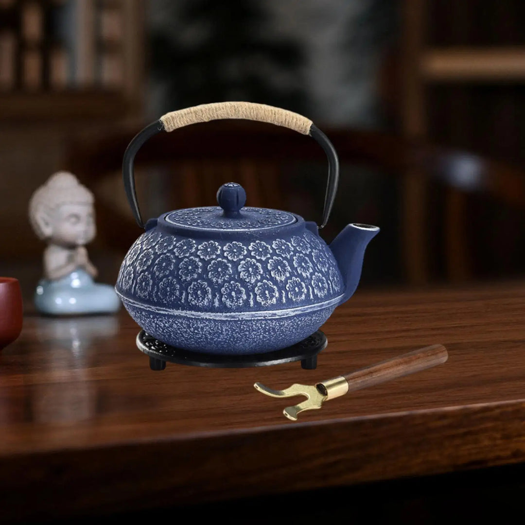 Théière en Fonte Japonaise Bleue Originale