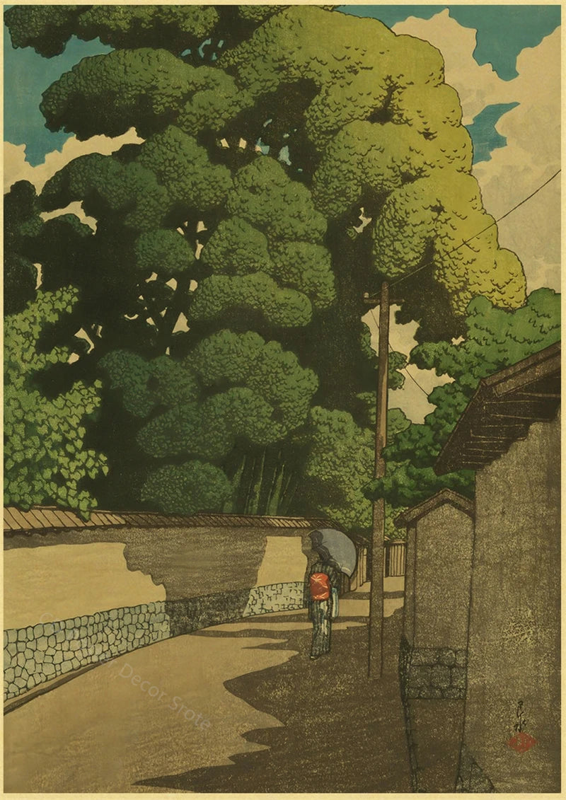 Affiche Japonaise Paysage Rue des Villages