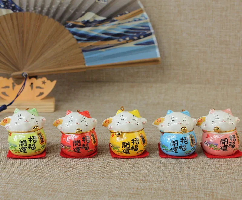 Set porte bonheur japonais maneki neko