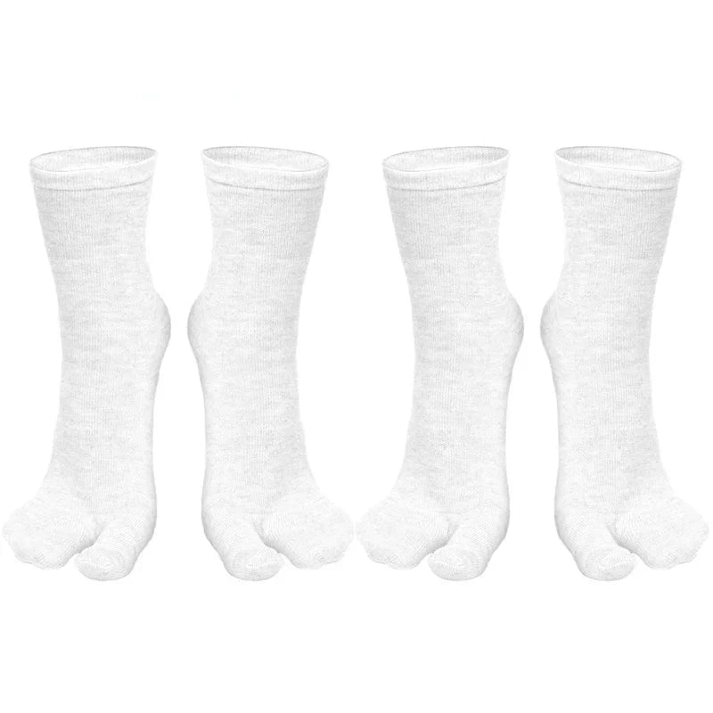 Chaussettes Japonaises Tabi Uni Blanche 2 paires