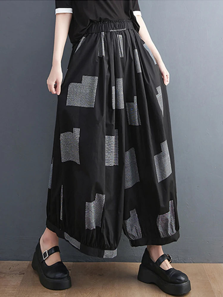 Pantalon Japonais Taille Haute Ample Noir