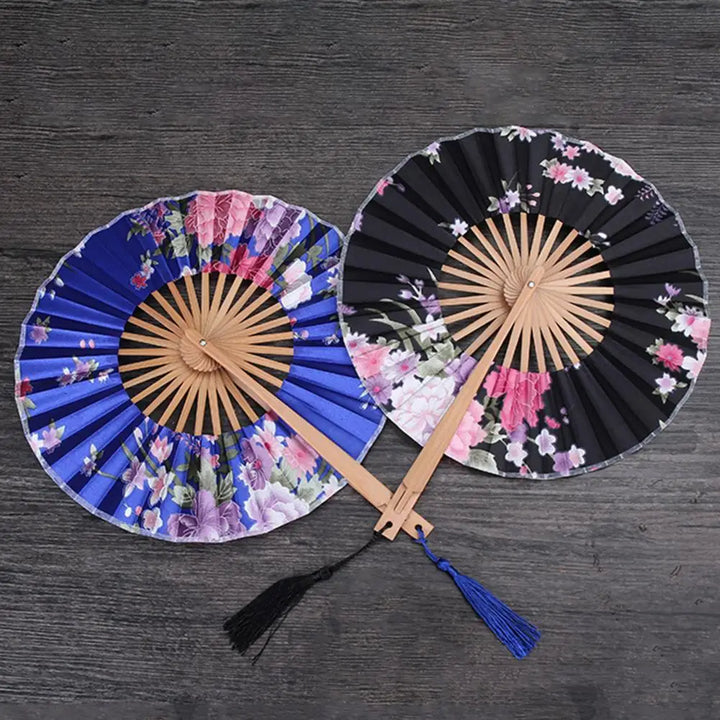 Éventail rond pliable japonais