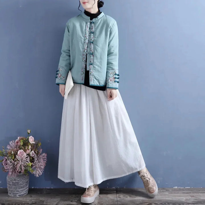 Veste Kimono Femme Automne Hiver Bleu