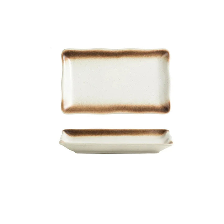 Assiette Barbecue Japonaise Blanc & Or