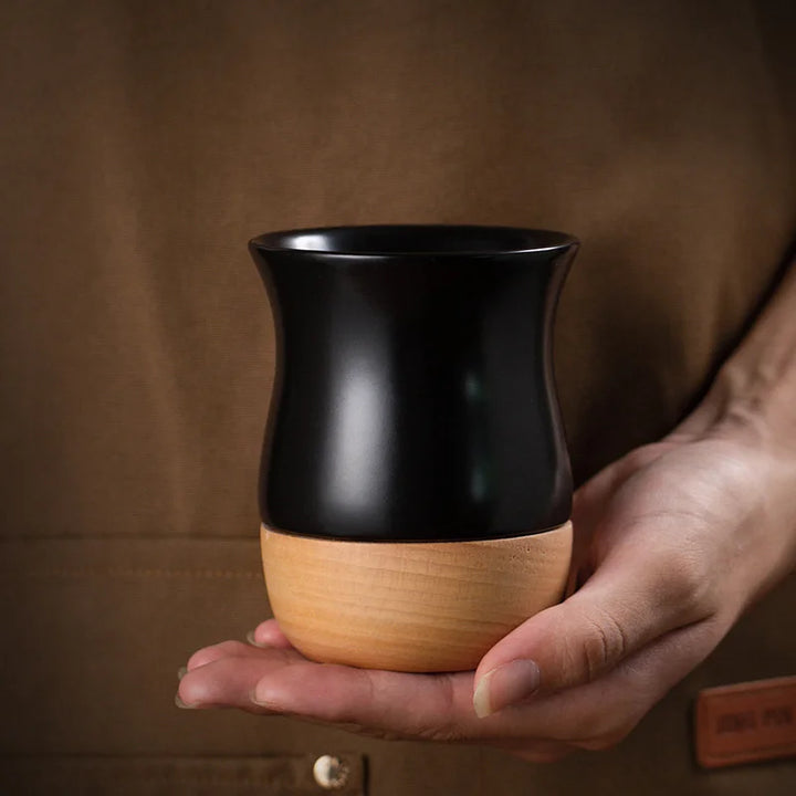Tasse japonaise base en bois