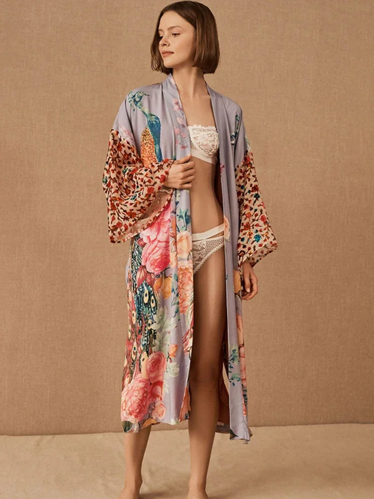 Kimono de Plage Peacock