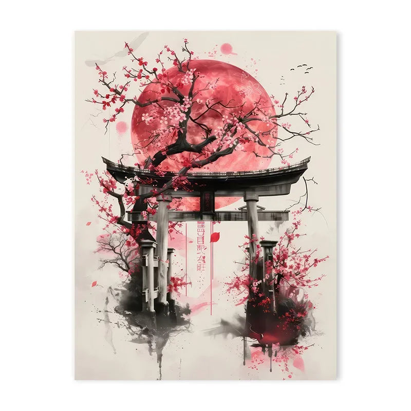 Affiche Japonaise Torii Sakura