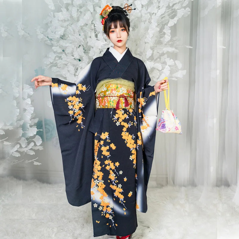 Vêtement Robe Style Japonais Robe Kimono Sakura Japonaise Pour