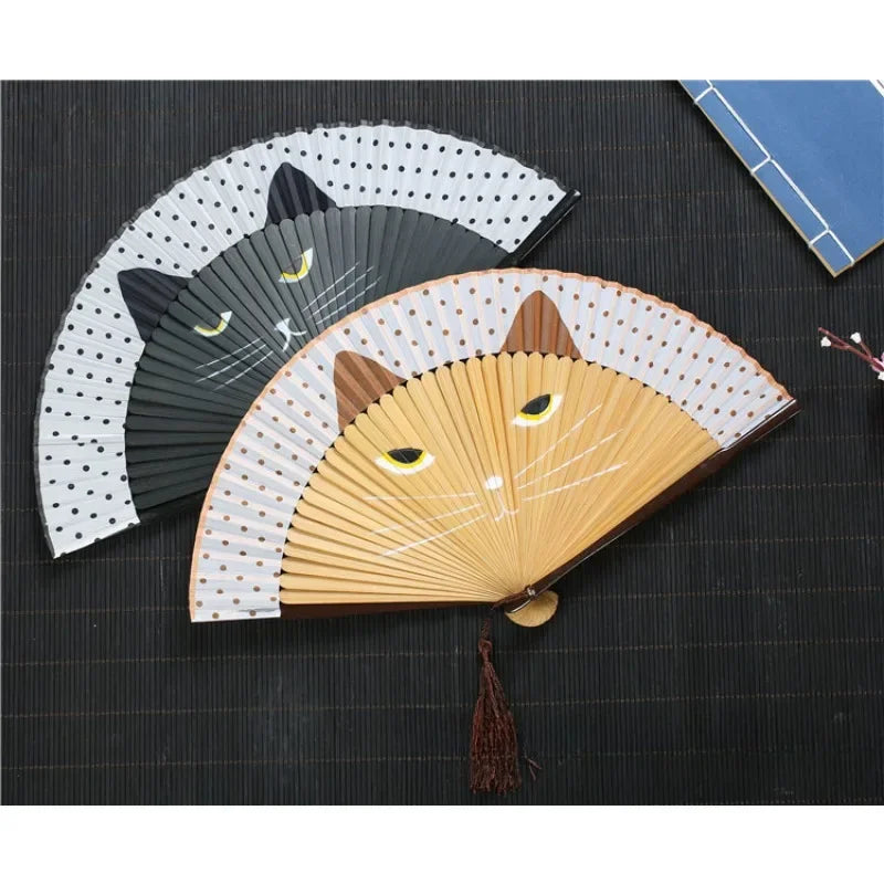 Éventail Japonais Chat