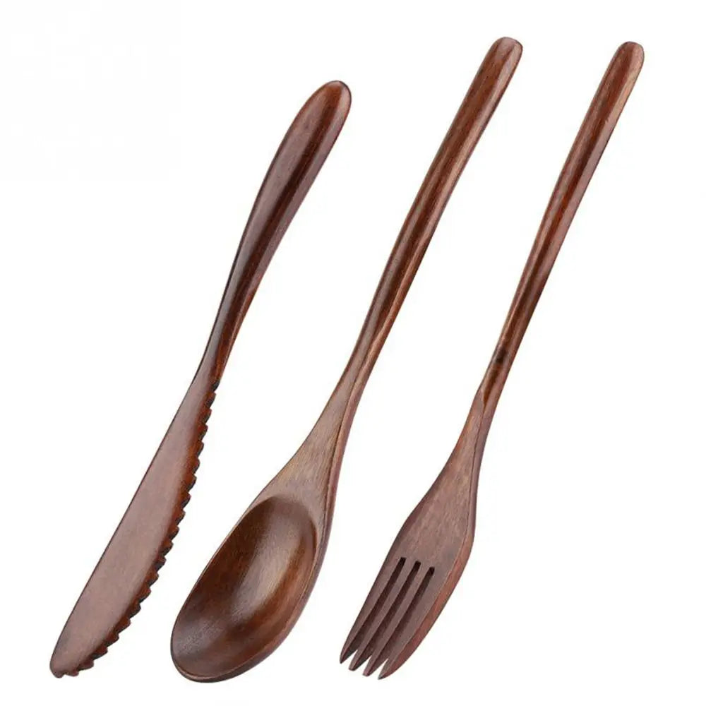 Japanisches Holzbesteck mit Tasche